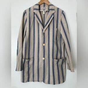 Armani Jeans Beige and Blue Striped Jacket
